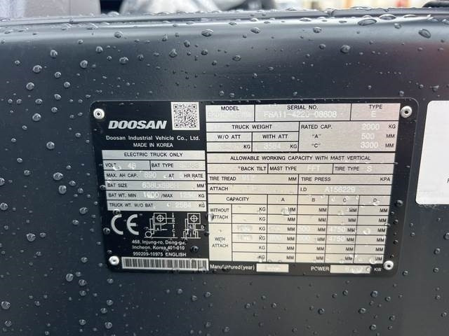 Doosan B20T-7 PLUS - Электропогрузчик: фото 5 Doosan B20T-7 PLUS - Электропогрузчик: фото 5
