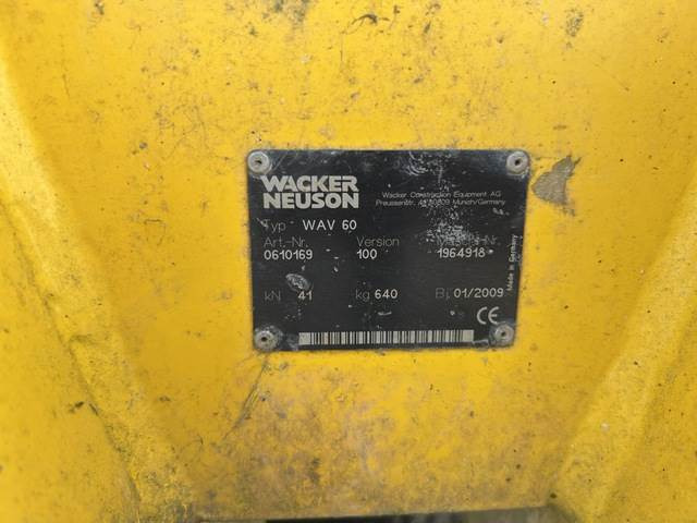 Wacker Neuson WAV60 - Виброплита, Навесное оборудование: фото 5 Wacker Neuson WAV60 - Виброплита, Навесное оборудование: фото 5