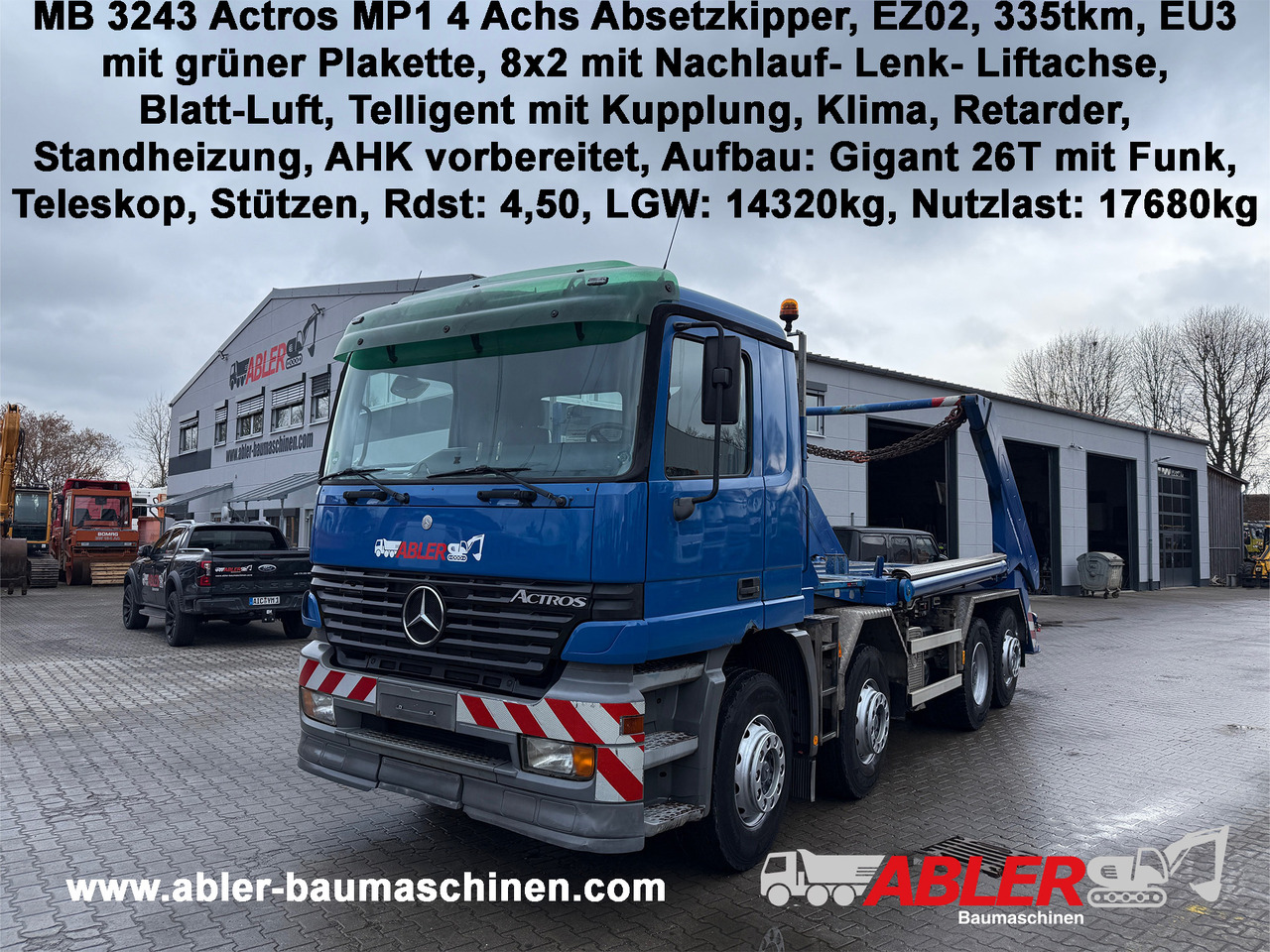 Mercedes-Benz 3243 Actros MP1 4-Achs Absetzkipper - Портальный бункеровоз: фото 1 Mercedes-Benz 3243 Actros MP1 4-Achs Absetzkipper - Портальный бункеровоз: фото 1