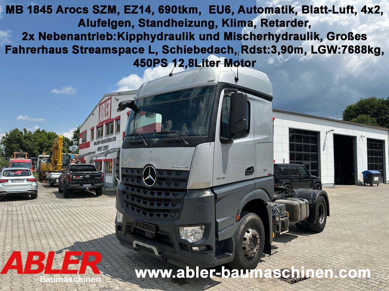 Mercedes-Benz 1845 Arocs SZM Kipphydraulik Mischerantrieb - Тягач: фото 1 Mercedes-Benz 1845 Arocs SZM Kipphydraulik Mischerantrieb - Тягач: фото 1