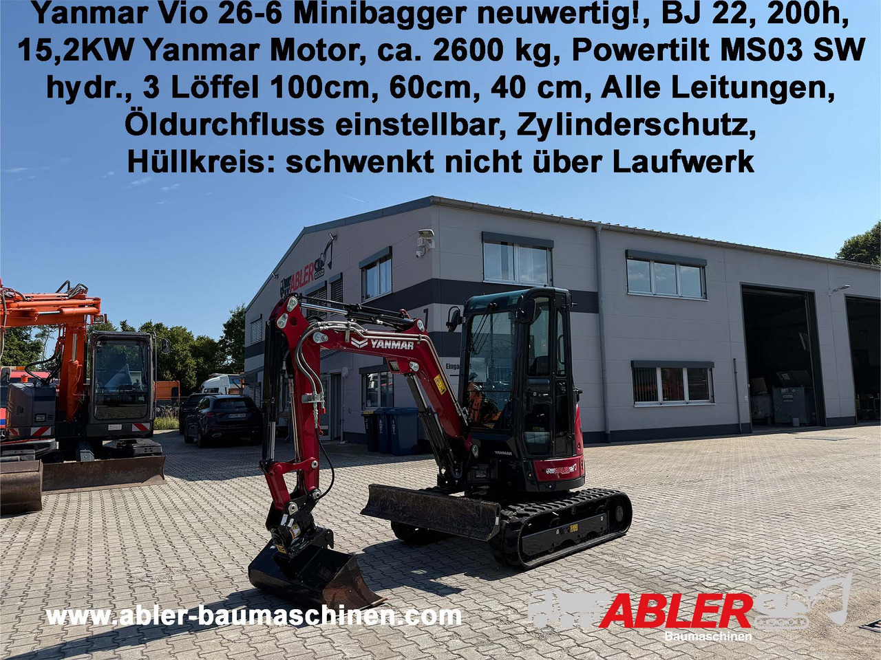 Экскаватор Yanmar VIO 26-6 Minibagger MS03 Powertilt 200 h: фото 1