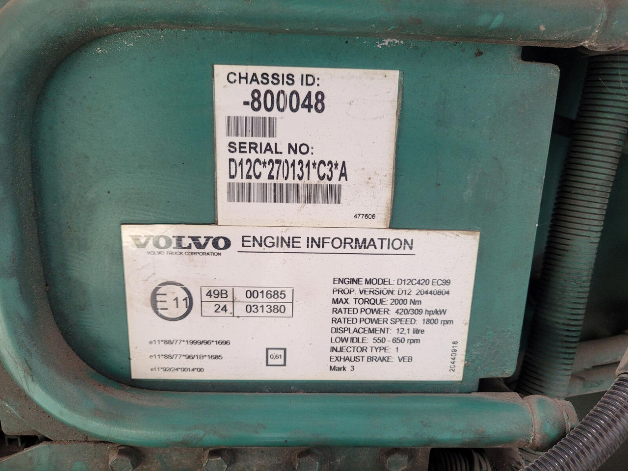 Volvo Volvo D12 - Двигатель для Мобильных кранов: фото 5 Volvo Volvo D12 - Двигатель для Мобильных кранов: фото 5