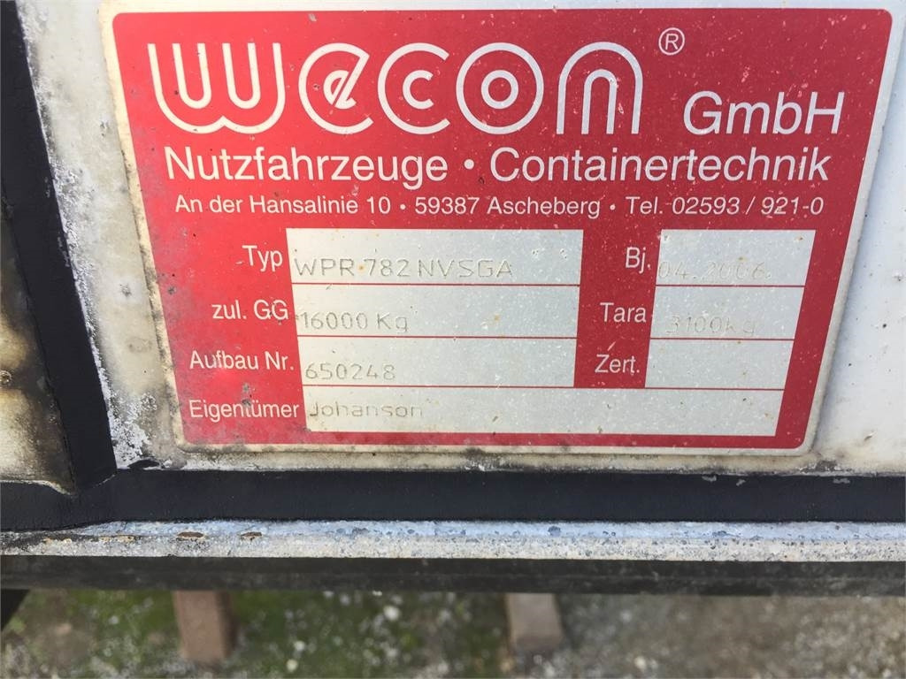 Тентованный кузов Wecon WPR 782 NVSGA 7820 mm gardin veksellad + hæve tag: фото 7