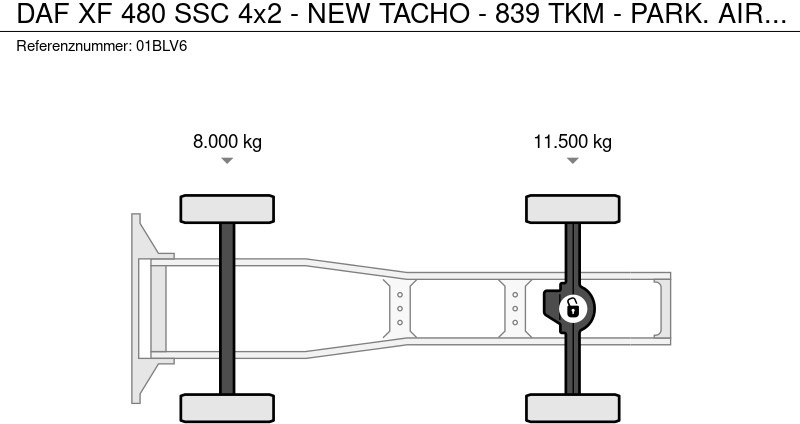 Тягач DAF XF 480 SSC 4x2 - NEW TACHO - 839 TKM - PARK. AIRCO - NAVI - SPECIAL INTERIOR - 2 x FUEL TANKS - ALCOA'S - TOP CONDITION -: фото 15