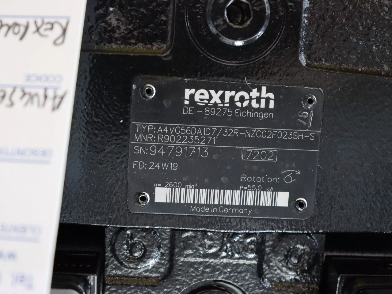 REXROTH A4VG56DA1D7/32R-NZC02F023SH-S - Гидравлический насос для Погрузочно-разгрузочной техники: фото 3 REXROTH A4VG56DA1D7/32R-NZC02F023SH-S - Гидравлический насос для Погрузочно-разгрузочной техники: фото 3