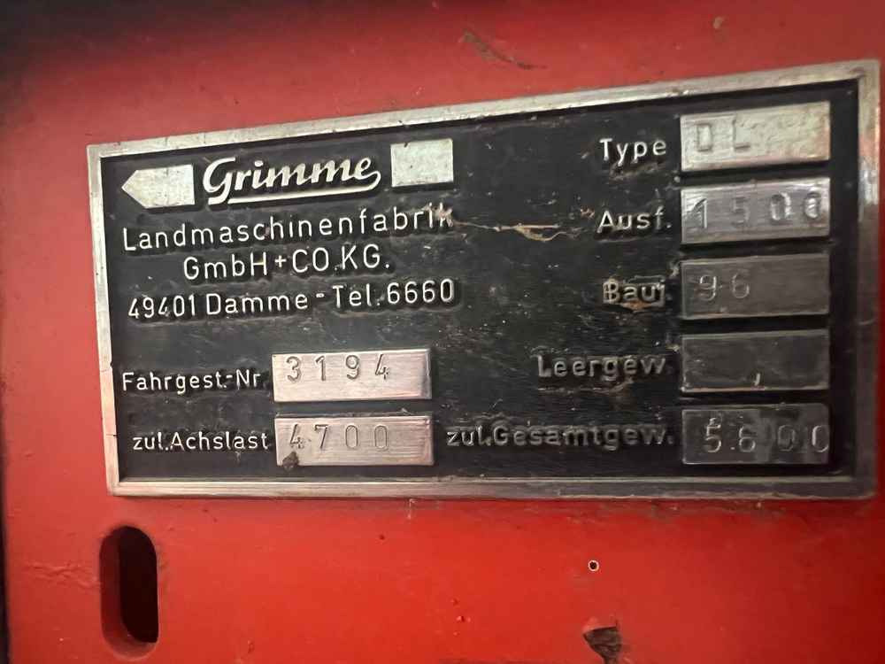 Grimme DL1500 - Комбайн: фото 2 Grimme DL1500 - Комбайн: фото 2