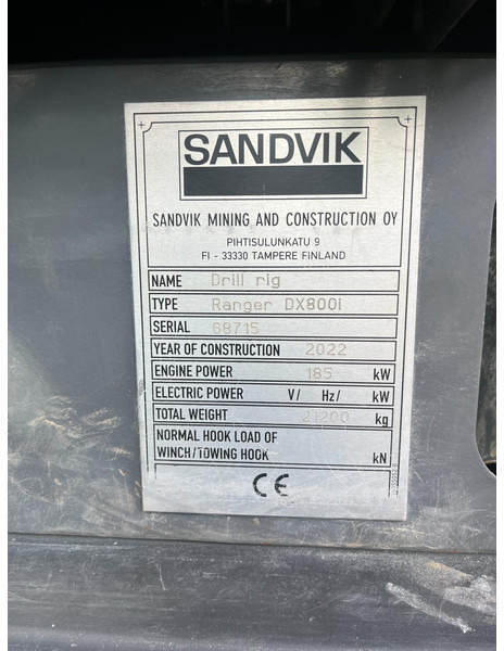 Sandvik Ranger DX800i - Буровая машина: фото 5 Sandvik Ranger DX800i - Буровая машина: фото 5