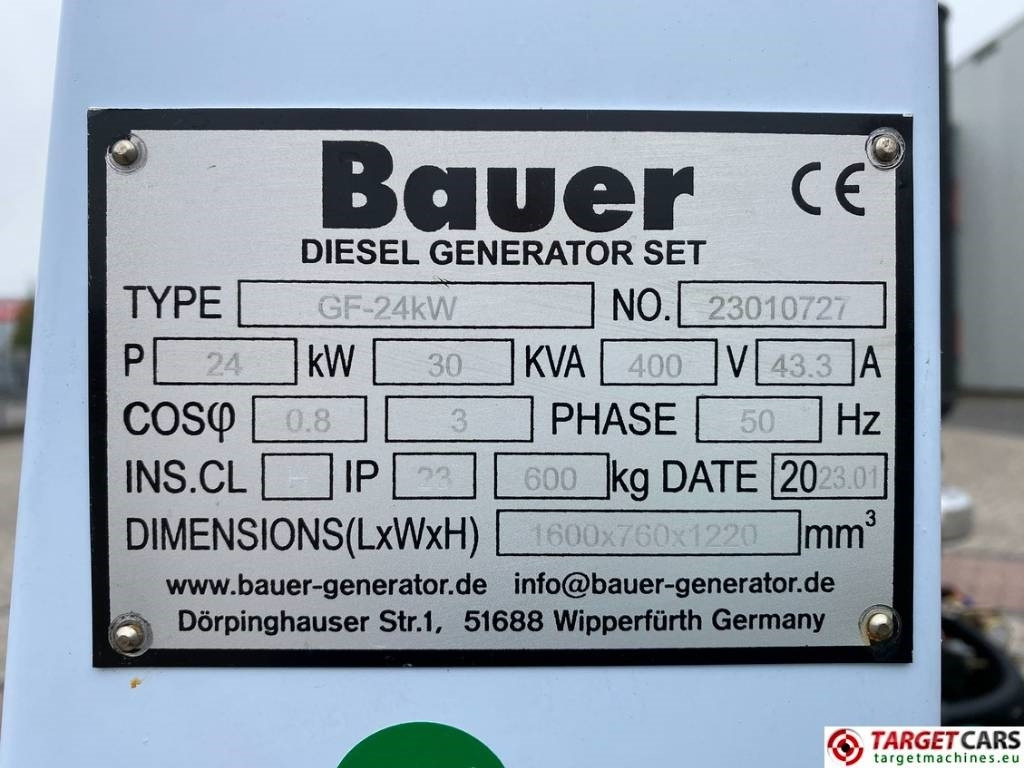 Электрогенератор Bauer GF-24KW Diesel 30KVA Generator 400/230V: фото 10 Электрогенератор Bauer GF-24KW Diesel 30KVA Generator 400/230V: фото 10