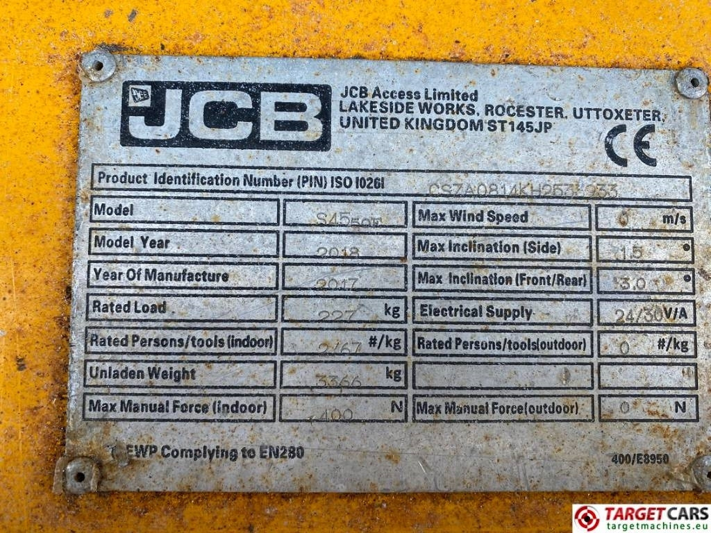Ножничный подъемник JCB S4550E Electric Scissor Work Lift 1580cm: фото 10