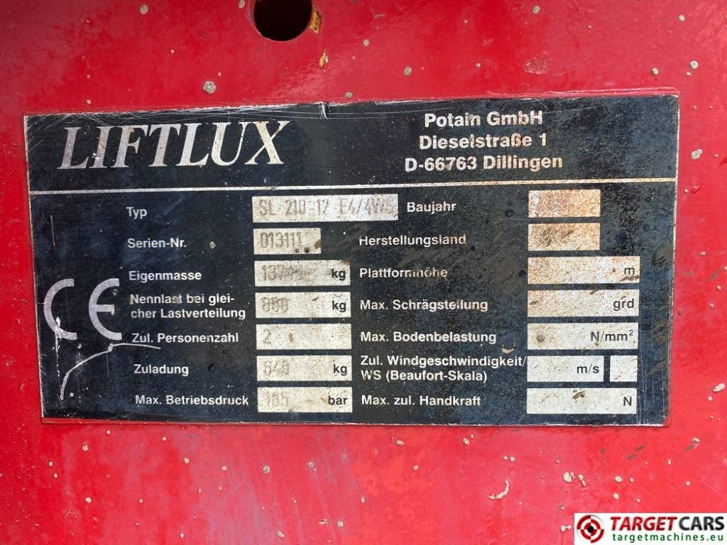 Ножничный подъемник Liftlux SL210-12 E4/4WD Electric Scissor Work Lift 2300cm: фото 10 Ножничный подъемник Liftlux SL210-12 E4/4WD Electric Scissor Work Lift 2300cm: фото 10
