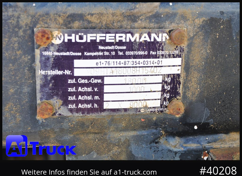 HUEFFERMANN HTA1800, Ballast, BPW Achsen, Luft, - Прицеп бортовой/ Платформа: фото 4 HUEFFERMANN HTA1800, Ballast, BPW Achsen, Luft, - Прицеп бортовой/ Платформа: фото 4