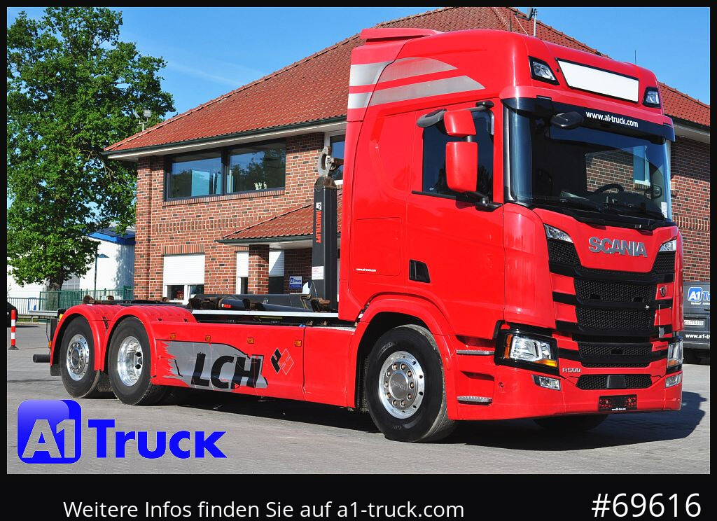 SCANIA R500, Abrollkipper, HIAB, Lift-Lenkachse, - Крюковой мультилифт: фото 1 SCANIA R500, Abrollkipper, HIAB, Lift-Lenkachse, - Крюковой мультилифт: фото 1
