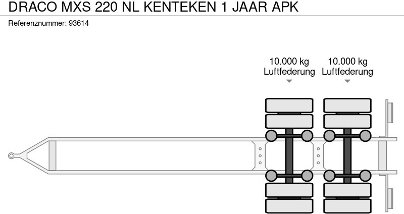 Прицеп бортовой/ Платформа DRACO MXS 220 NL KENTEKEN 1 JAAR APK: фото 8 Прицеп бортовой/ Платформа DRACO MXS 220 NL KENTEKEN 1 JAAR APK: фото 8
