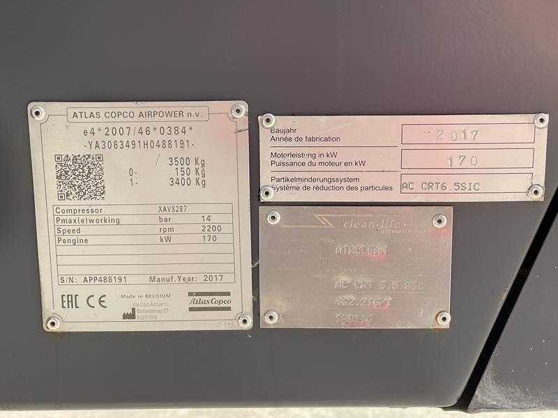 Atlas-Copco XAVS 287 - Воздушный компрессор: фото 4 Atlas-Copco XAVS 287 - Воздушный компрессор: фото 4