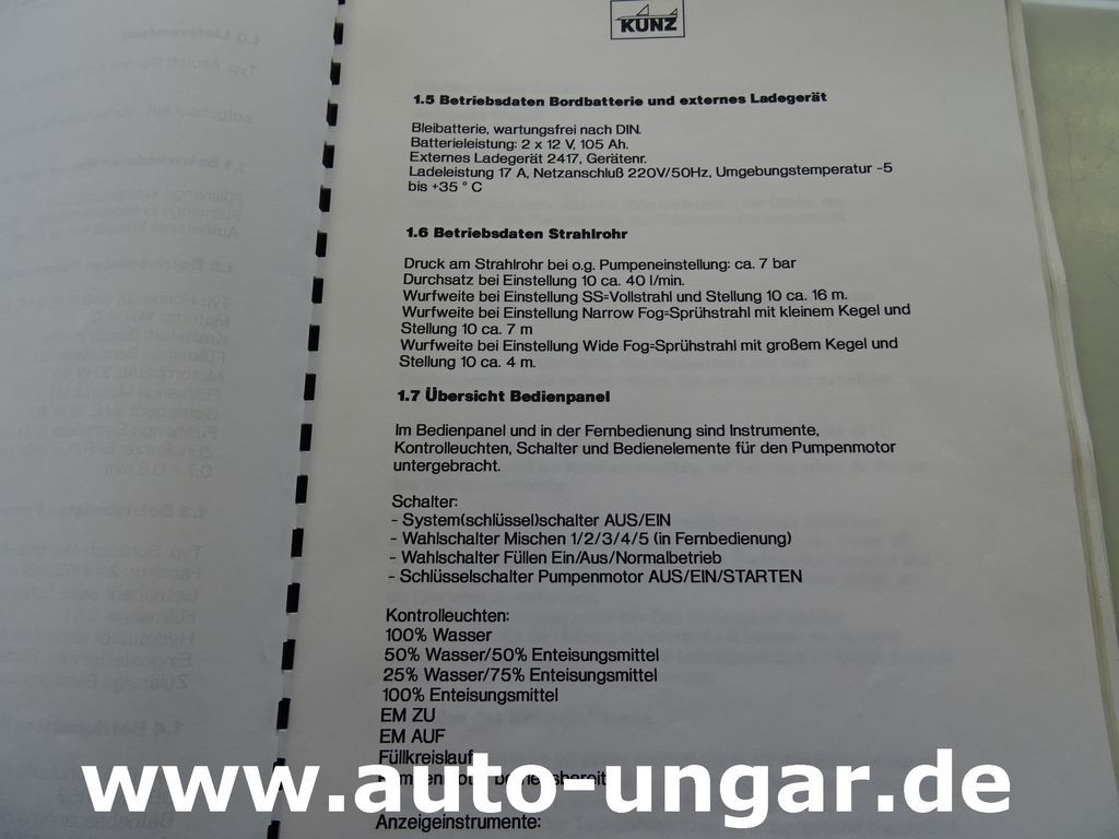 Деайсер Kunz Aircraft De-Icer Anti-Icer 1200E GSE: фото 16 Деайсер Kunz Aircraft De-Icer Anti-Icer 1200E GSE: фото 16