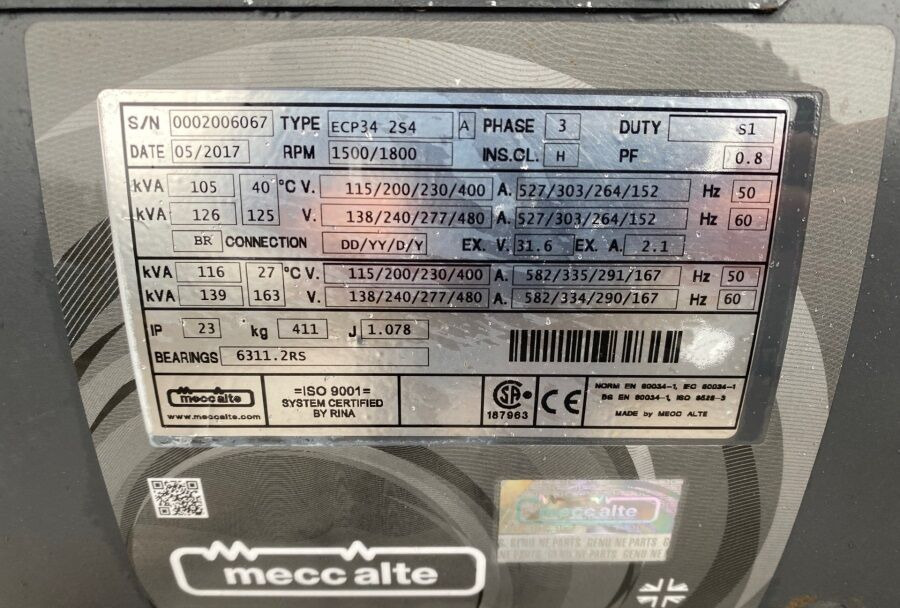 Diversen ECP34 2S4 - Iveco Engine,126kVA,New oils, filters, Mecc Alte ECP34 2S4 - Электрогенератор: фото 4 Diversen ECP34 2S4 - Iveco Engine,126kVA,New oils, filters, Mecc Alte ECP34 2S4 - Электрогенератор: фото 4