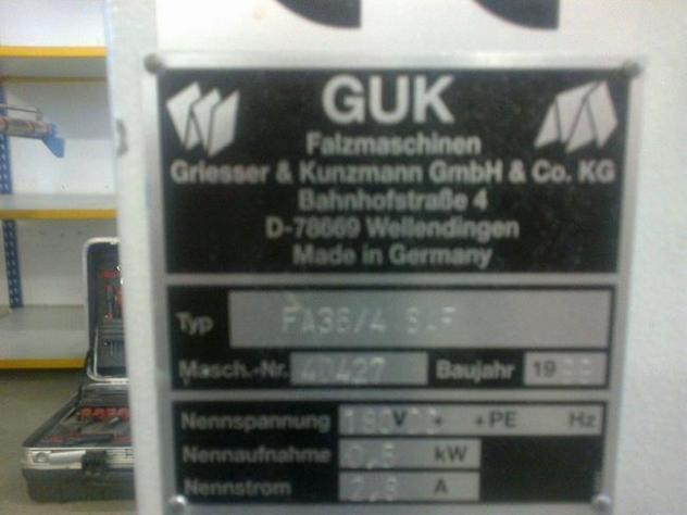 GUK FA 36-4 SAF buckle plate folding machine for small folds - Фальцовщик: фото 3 GUK FA 36-4 SAF buckle plate folding machine for small folds - Фальцовщик: фото 3