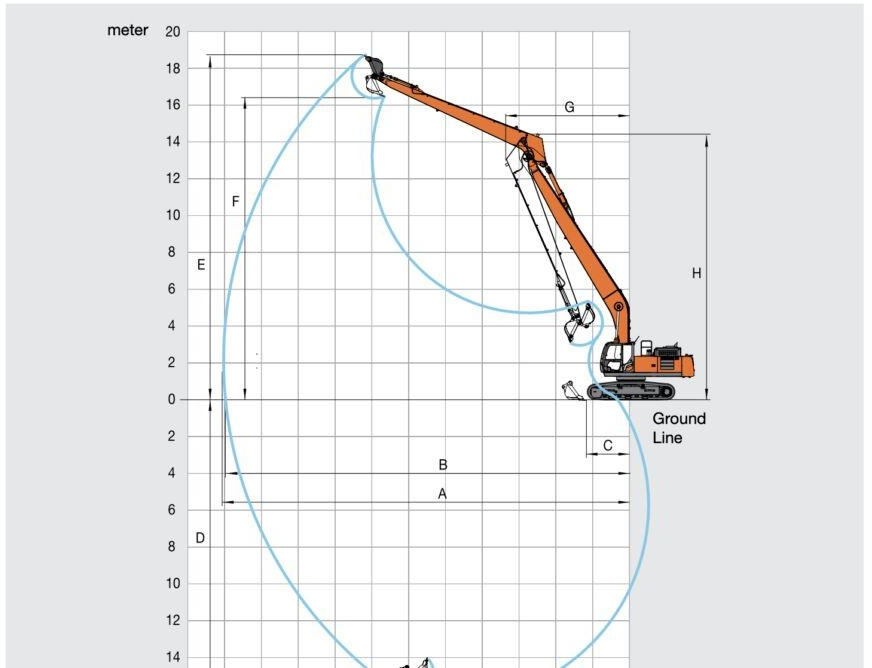 Hitachi ZX350 Long Reach Super Long Front 22 Meters SLF  - Гусеничный экскаватор: фото 3 Hitachi ZX350 Long Reach Super Long Front 22 Meters SLF  - Гусеничный экскаватор: фото 3
