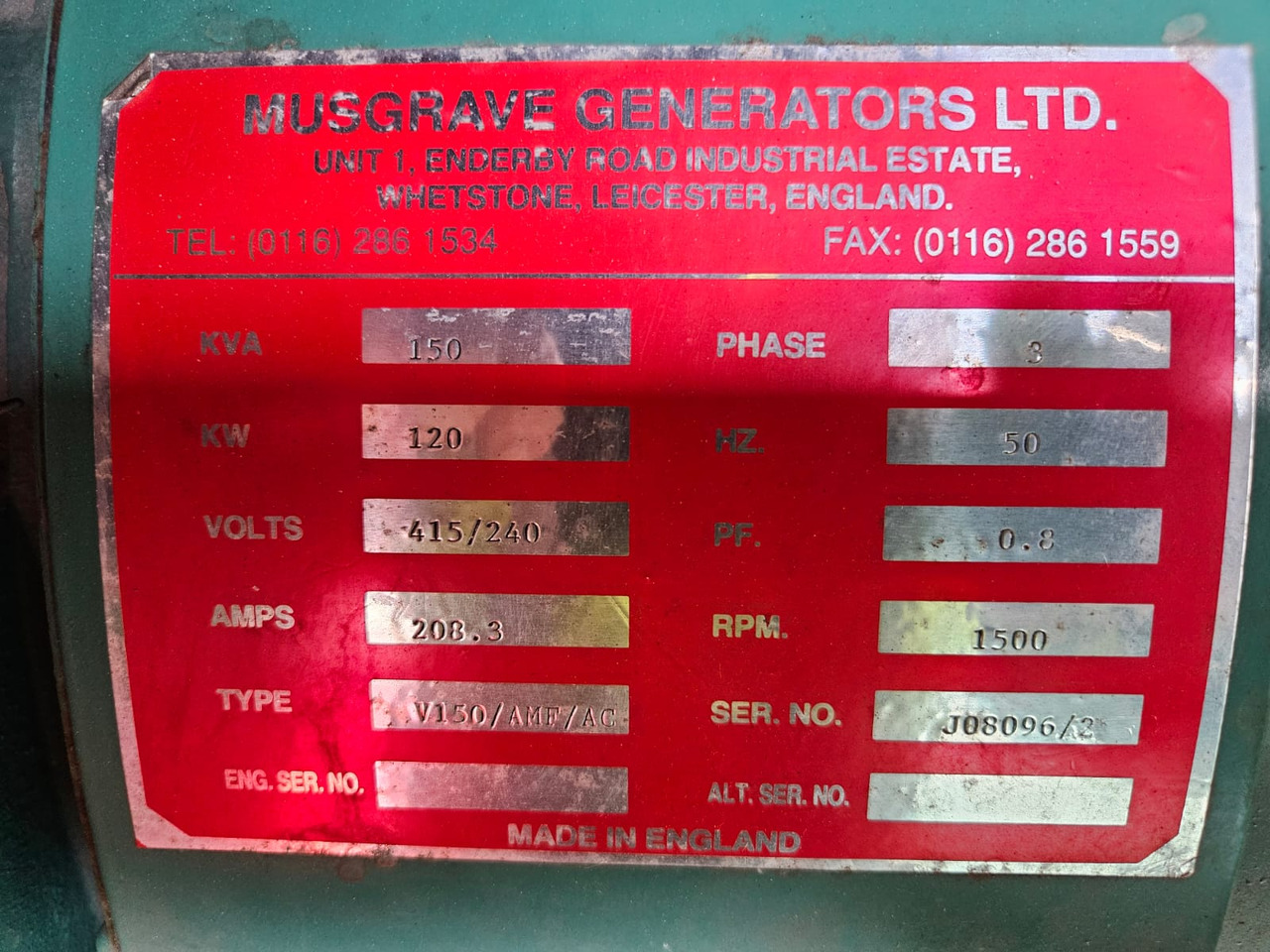 VOLVO TAD 720 GE DIESEL GENERATOR 120KW 150KVA 250 HOURS VOLVO TAD 720 GE DIESEL GENERATOR 120KW 150KVA 250 HOURS - Инструмент/ Оборудование: фото 3 VOLVO TAD 720 GE DIESEL GENERATOR 120KW 150KVA 250 HOURS VOLVO TAD 720 GE DIESEL GENERATOR 120KW 150KVA 250 HOURS - Инструмент/ Оборудование: фото 3