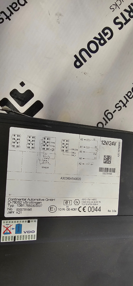 MAN MAN TGX, TGX EURO6 emission tachograph, typ SE5000, by STONERIDGE electronics, road control system 12V/24V, 1381.7550303007, A3C0604540020, A2C16768800, 0000785068, 900208R7, 81271016595, 81258177131 - Запчасти для Грузовиков: фото 4 MAN MAN TGX, TGX EURO6 emission tachograph, typ SE5000, by STONERIDGE electronics, road control system 12V/24V, 1381.7550303007, A3C0604540020, A2C16768800, 0000785068, 900208R7, 81271016595, 81258177131 - Запчасти для Грузовиков: фото 4