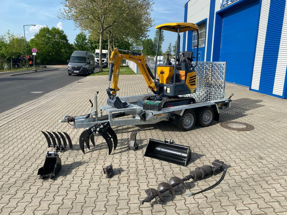 Minibagger BK1250JS + Tieflader + Zubehör *INKL.19% MWST*KUBOTA*BERGER KRAUS*JOYSTICK*SOFORT!* - Мини-экскаватор, Прицеп: фото 2 Minibagger BK1250JS + Tieflader + Zubehör *INKL.19% MWST*KUBOTA*BERGER KRAUS*JOYSTICK*SOFORT!* - Мини-экскаватор, Прицеп: фото 2