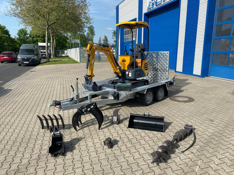 Minibagger BK1250JS + Tieflader + Zubehör *INKL.19% MWST*KUBOTA*BERGER KRAUS*JOYSTICK*SOFORT!* - Мини-экскаватор, Прицеп: фото 1 Minibagger BK1250JS + Tieflader + Zubehör *INKL.19% MWST*KUBOTA*BERGER KRAUS*JOYSTICK*SOFORT!* - Мини-экскаватор, Прицеп: фото 1