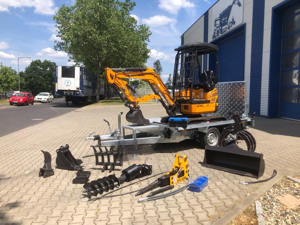 Minibagger BK1700JS +Tieflader +Zubehör *INKL.19% MWST*BERGER KRAUS*KUBOTA*JOYST*SOFORT! - Мини-экскаватор, Прицеп: фото 1 Minibagger BK1700JS +Tieflader +Zubehör *INKL.19% MWST*BERGER KRAUS*KUBOTA*JOYST*SOFORT! - Мини-экскаватор, Прицеп: фото 1