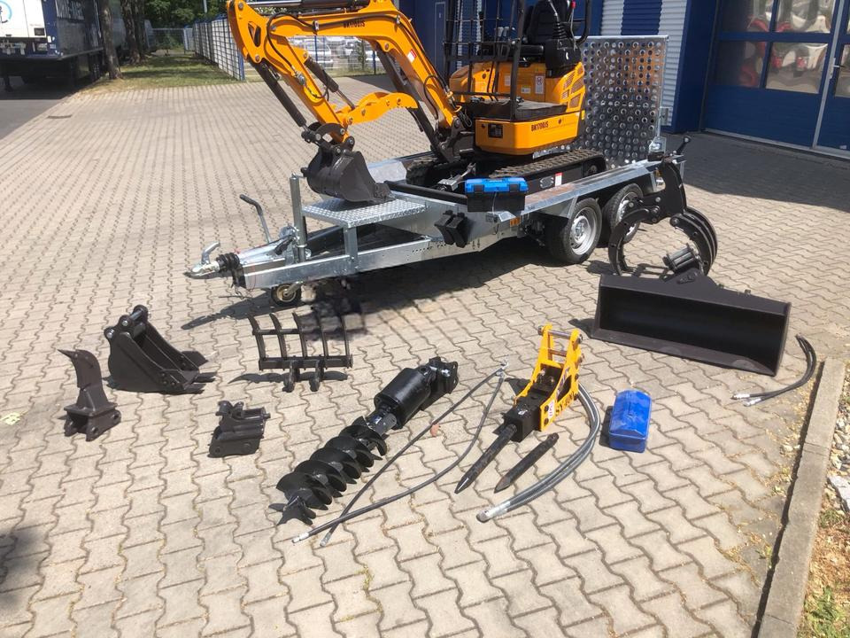 Minibagger BK1700JS +Tieflader +Zubehör *INKL.19% MWST*BERGER KRAUS*KUBOTA*JOYST*SOFORT! - Мини-экскаватор, Прицеп: фото 3 Minibagger BK1700JS +Tieflader +Zubehör *INKL.19% MWST*BERGER KRAUS*KUBOTA*JOYST*SOFORT! - Мини-экскаватор, Прицеп: фото 3