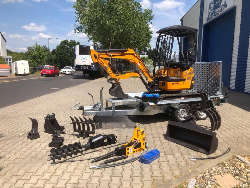 Minibagger BK1700JS +Tieflader +Zubehör *INKL.19% MWST*BERGER KRAUS*KUBOTA*JOYST*SOFORT! - Мини-экскаватор, Прицеп: фото 2 Minibagger BK1700JS +Tieflader +Zubehör *INKL.19% MWST*BERGER KRAUS*KUBOTA*JOYST*SOFORT! - Мини-экскаватор, Прицеп: фото 2