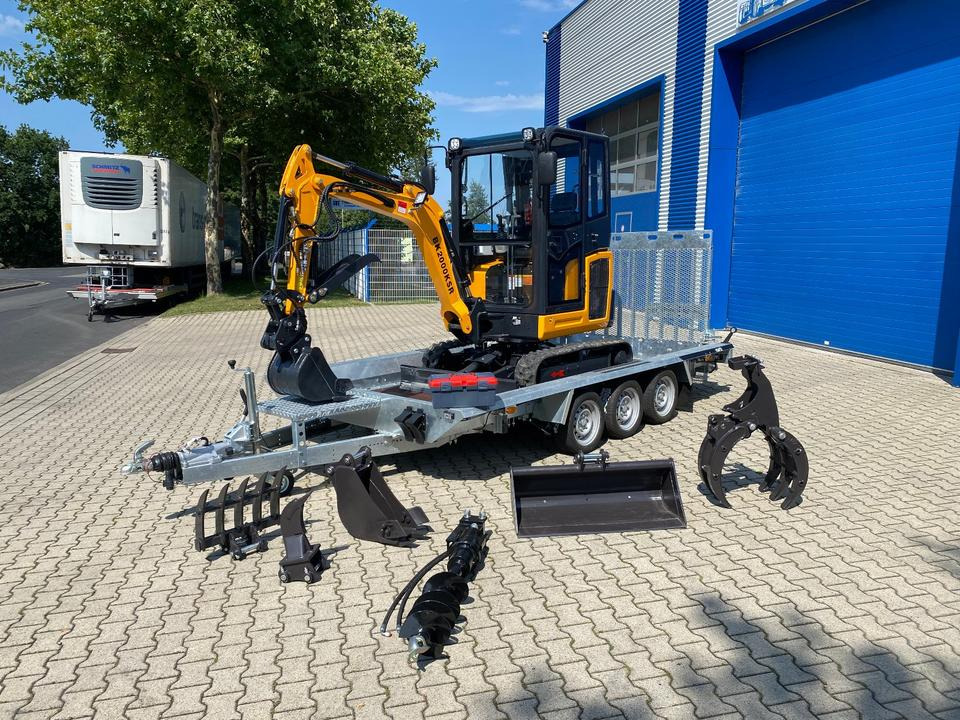 Minibagger BK2000KSR + Tieflader + Zubehör *INKL.19% MWST*BERGER KRAUS*YANMAR*SCHWENKARM* VERSTELLFAHRWERK** - Мини-экскаватор, Прицеп: фото 2 Minibagger BK2000KSR + Tieflader + Zubehör *INKL.19% MWST*BERGER KRAUS*YANMAR*SCHWENKARM* VERSTELLFAHRWERK** - Мини-экскаватор, Прицеп: фото 2