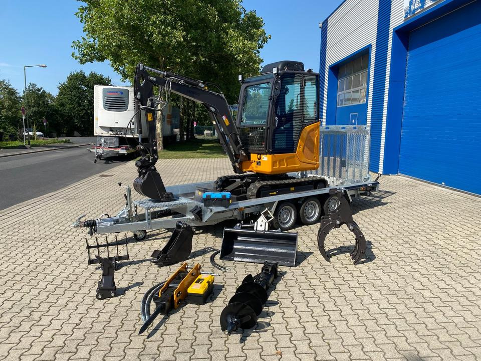 Minibagger BK2800ASR + Tieflader + Zubehör *INKL.19% MWST*BERGER KRAUS*KUBOTA*SCHWENKARM* VERSTELLFAHRWERK*KLIMA* - Мини-экскаватор, Прицеп: фото 1 Minibagger BK2800ASR + Tieflader + Zubehör *INKL.19% MWST*BERGER KRAUS*KUBOTA*SCHWENKARM* VERSTELLFAHRWERK*KLIMA* - Мини-экскаватор, Прицеп: фото 1
