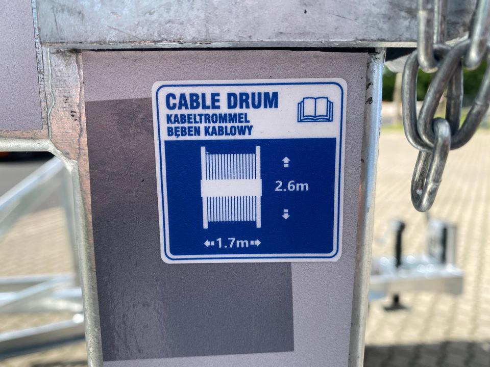 Кабельный транспортер TA-NO Kabeltrommel-Anhänger 3500KG E-Winde * INKL.19% MWST* Kabelanhänger Sofort Verfügbar!: фото 8 Кабельный транспортер TA-NO Kabeltrommel-Anhänger 3500KG E-Winde * INKL.19% MWST* Kabelanhänger Sofort Verfügbar!: фото 8