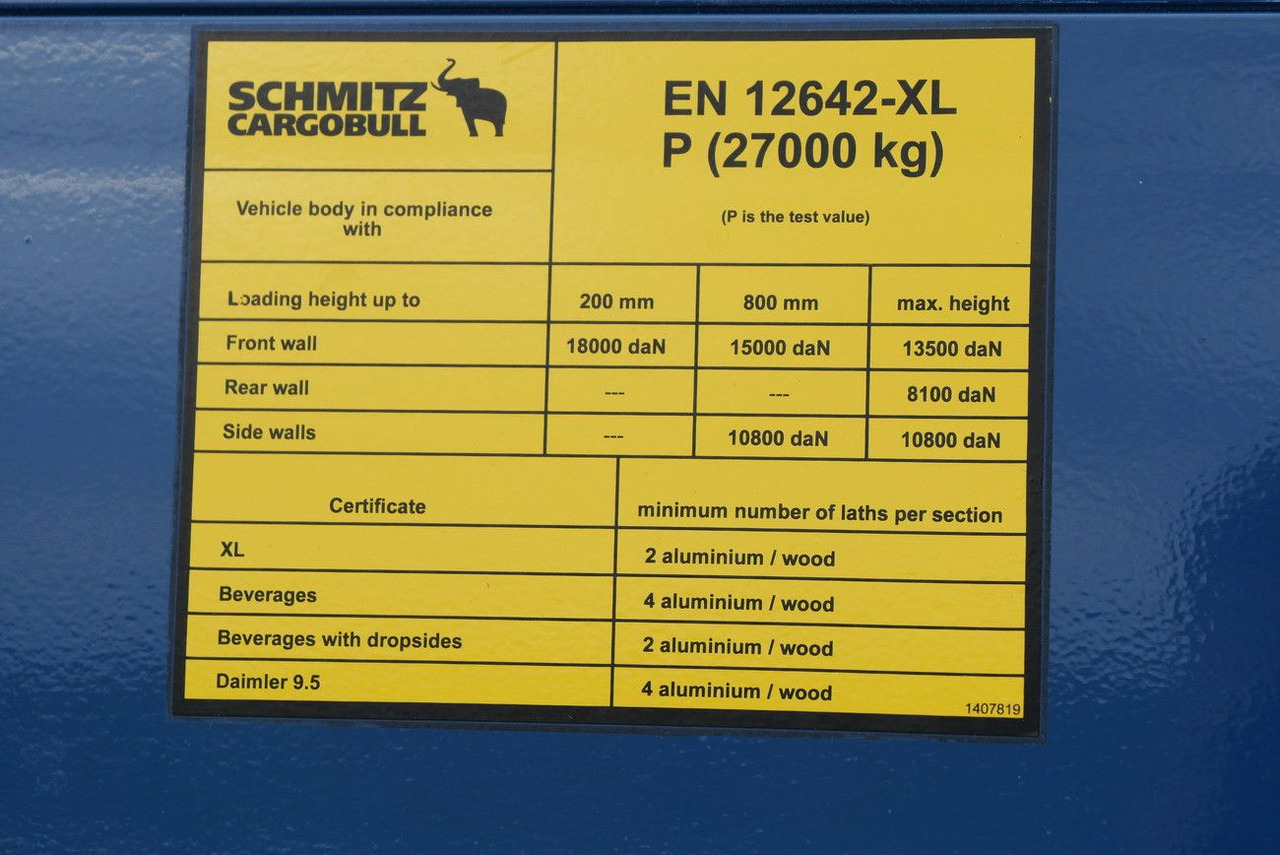 Тентованный полуприцеп Schmitz Cargobull SCS 24 /12642 XL / RUNGENTASCHEN / 2 x LIFT/ROOF: фото 8