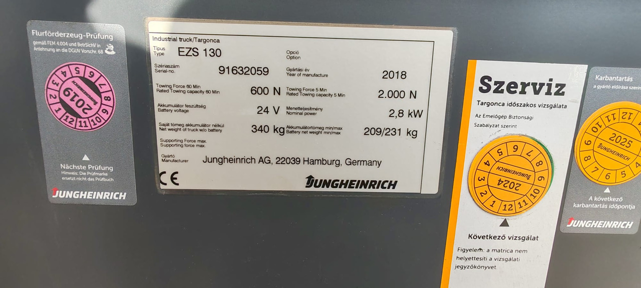 Jungheinrich EZS130 Li-Ion 2018yy/ 1590mh - Складской тягач: фото 4 Jungheinrich EZS130 Li-Ion 2018yy/ 1590mh - Складской тягач: фото 4