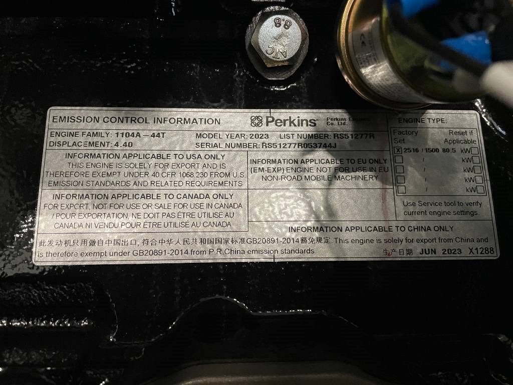Новый Электрогенератор Perkins 1104A-44TG2 - 88 kVA Generator - DPX-19805: фото 12
