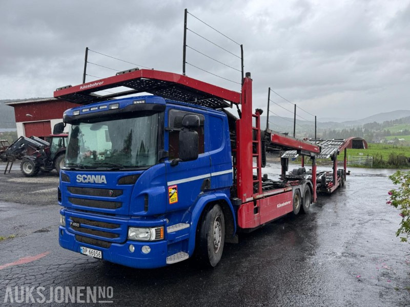 2015 Scania P 450 biltransport med henger / EU-godkjent - Автовоз: фото 1 2015 Scania P 450 biltransport med henger / EU-godkjent - Автовоз: фото 1