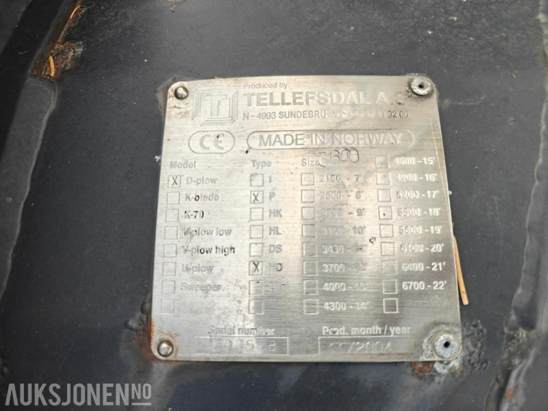 2004 Tellefsdal diagonalplog / snøplog - P HD - Bredde 3600 mm - Parallelllogram - Грузовик: фото 5 2004 Tellefsdal diagonalplog / snøplog - P HD - Bredde 3600 mm - Parallelllogram - Грузовик: фото 5