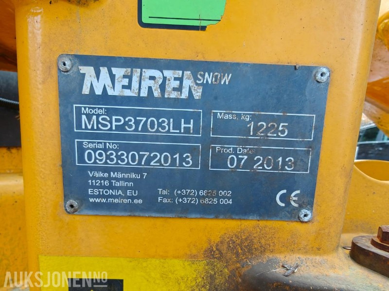 2013 Meiren MSP3703 LH - Snøplog med slapseskjær og parallellogram - Грузовик: фото 2 2013 Meiren MSP3703 LH - Snøplog med slapseskjær og parallellogram - Грузовик: фото 2