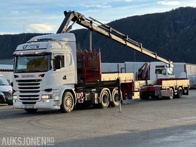 2014 SCANIA R450 kranbil / Krantrekker med kran og HRD planhenger – selges samlet - Тягач: фото 1 2014 SCANIA R450 kranbil / Krantrekker med kran og HRD planhenger – selges samlet - Тягач: фото 1