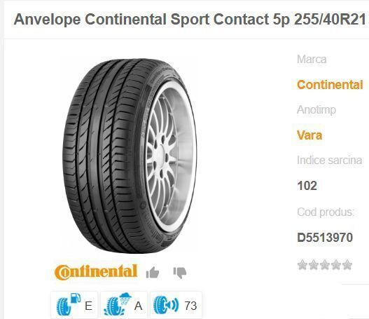 Anvelope Continental NOI ContisportContact 255 / 40 ZR 21 - Шина для Легковых автомобилей: фото 5 Anvelope Continental NOI ContisportContact 255 / 40 ZR 21 - Шина для Легковых автомобилей: фото 5