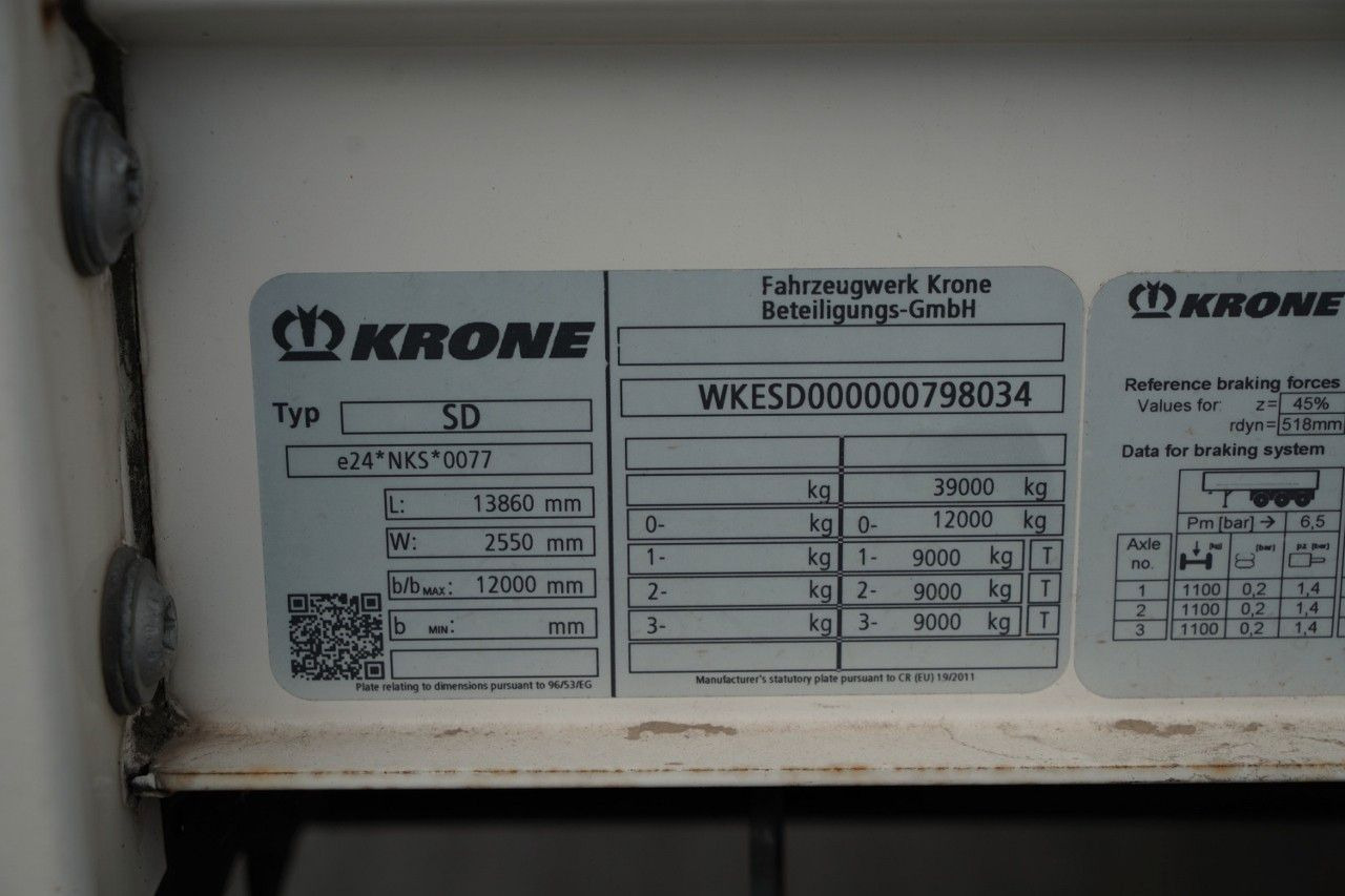 Тентованный полуприцеп Krone FIRANKA / BURTOWA / OŚ PODNOSZONA / SAF / STANDA: фото 26