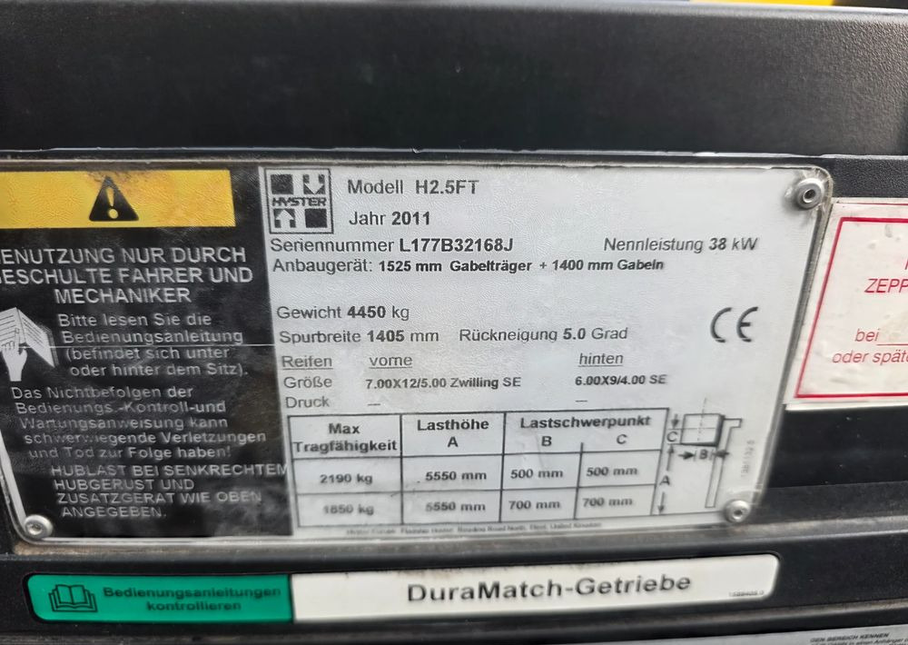 Hyster H2.5FT /LPG/ 1 WŁAŚCICIEL /1923 MTH / - Вилочный погрузчик: фото 5 Hyster H2.5FT /LPG/ 1 WŁAŚCICIEL /1923 MTH / - Вилочный погрузчик: фото 5