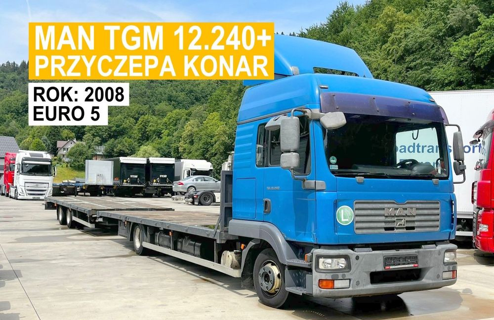 MAN TGM 12.240 // 2008 Rok // Euro 5 // + Przyczepa Konar 2 osie // 7.7+7.7 // - Грузовик бортовой/ Платформа: фото 1 MAN TGM 12.240 // 2008 Rok // Euro 5 // + Przyczepa Konar 2 osie // 7.7+7.7 // - Грузовик бортовой/ Платформа: фото 1
