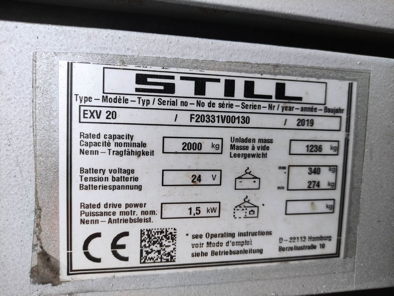 Still EXV 20 (LACK NEU) - Штабелер: фото 5 Still EXV 20 (LACK NEU) - Штабелер: фото 5