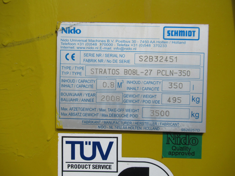 Разбрасыватель песка/ Соли NIDO STRATOS B08L-27 PCLN-350 0,8M3 + 350L ROTO-power Hook Haak Salzstreuer Saltspreader: фото 13