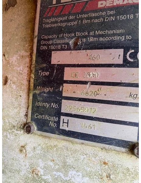 Terex Demag 160t hook block 5-sheave CC2800 / TC2800 - Кран-манипулятор для Строительной техники: фото 5 Terex Demag 160t hook block 5-sheave CC2800 / TC2800 - Кран-манипулятор для Строительной техники: фото 5