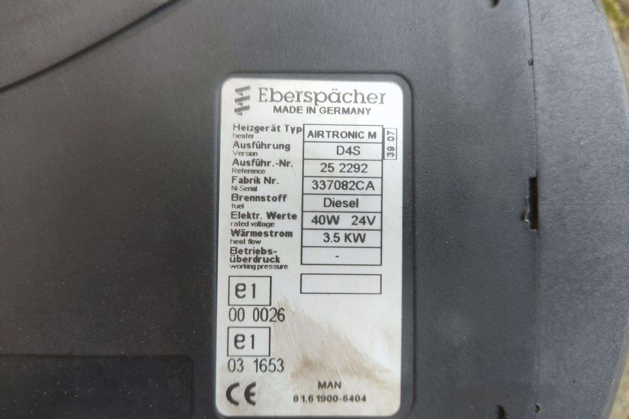 MAN auxiliary heater TESTED D4S - Отопление/ Вентиляция для Грузовиков: фото 5 MAN auxiliary heater TESTED D4S - Отопление/ Вентиляция для Грузовиков: фото 5