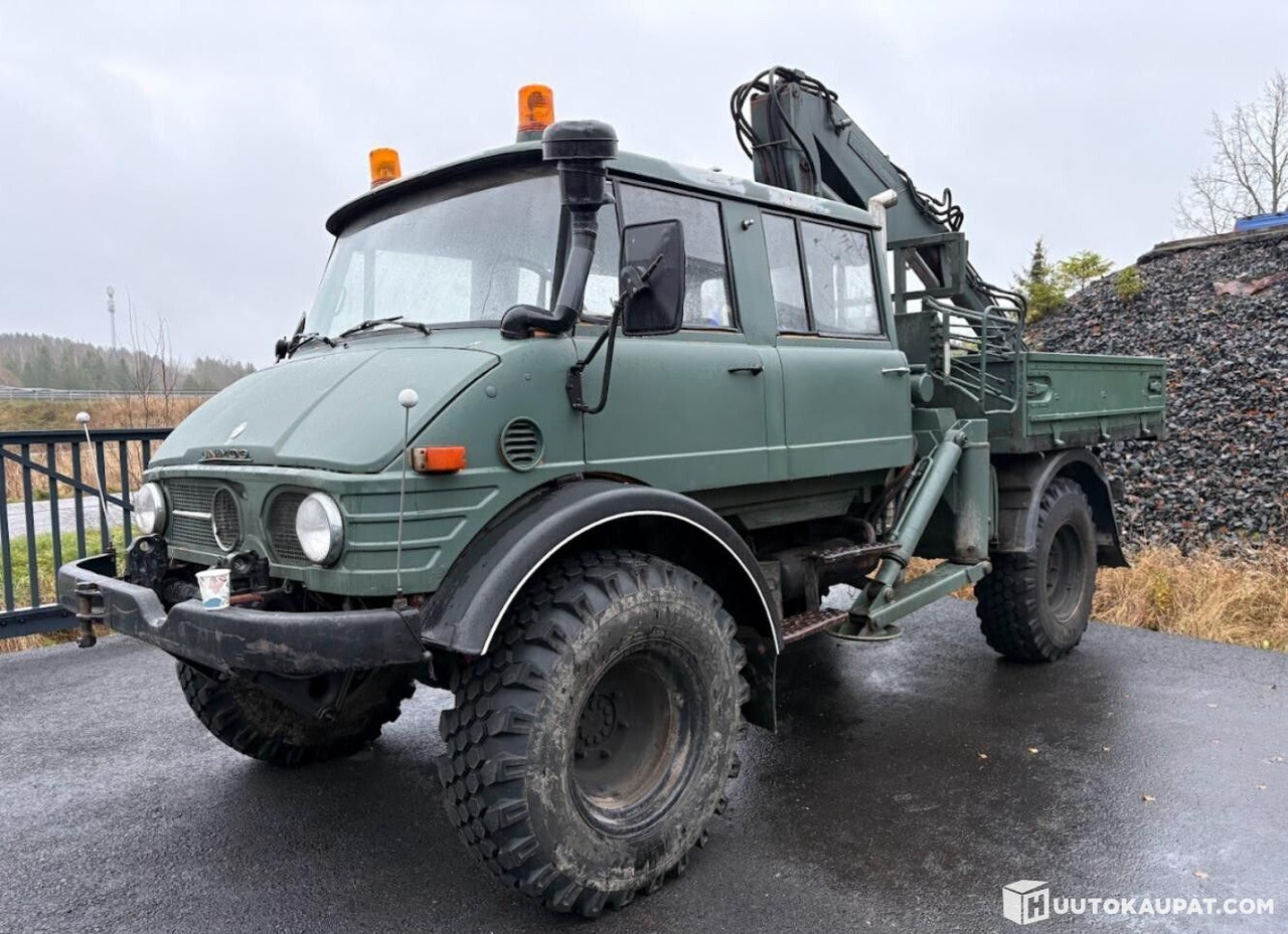 Mercedes-Benz UNIMOG, 5-seat cab, NUMMI crane, 1980, Vihti - Самосвал, Автоманипулятор: фото 1 Mercedes-Benz UNIMOG, 5-seat cab, NUMMI crane, 1980, Vihti - Самосвал, Автоманипулятор: фото 1