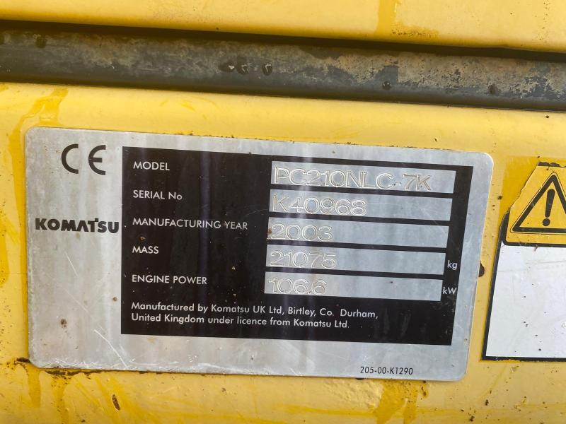 Гусеничный экскаватор Komatsu PC210NLC-7: фото 12