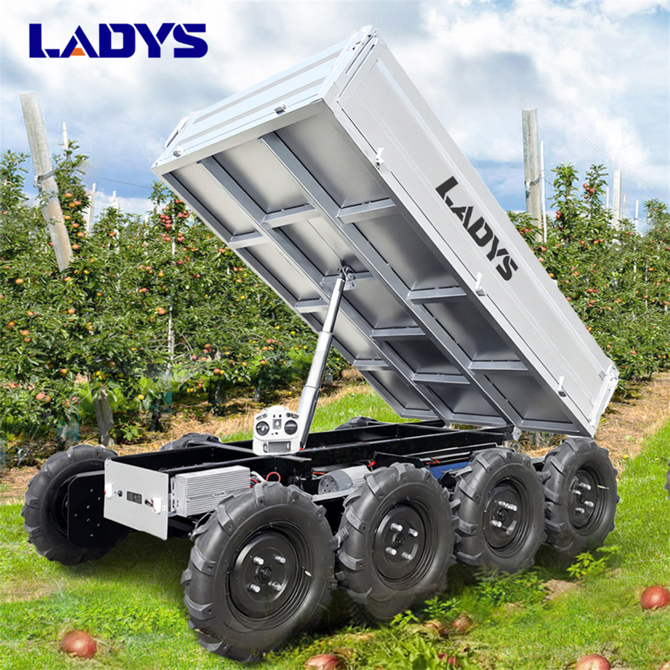 Новый Сельскохозяйственный прицеп-самосвал LADYS Electric Remote Control Transporter Agricultural Orchard Farm Electric Utv Dump Trailer Material Handling Equipment All Terrain Transport Vehicle: фото 8